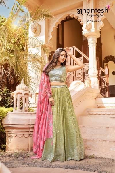 CROP TOP VOL-1 BY ANANTESH LIFESTYLE GEORGETTE LEHENGA CHOLI WHOLESALER IN INDIA